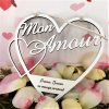 décoration murale en bois personnalisée gravée coeur déco amour