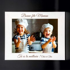 cadre photo en bois personnalisé gravé fête des mères