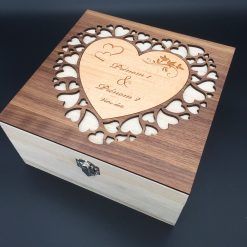 coffret personnalisé en bois 20 cm idée cadeau mariage