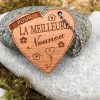 porte-clés en bois gravé à personnaliser meilleure nounou