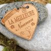 porte-clés en bois gravé personnalisable meilleure nounou
