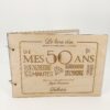 livre d'or en bois personnalisable 50 ans