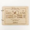 livre d'or en bois personnalisable 50 ans face