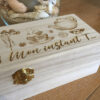 boîte à thé personnalisable en bois - modèle intant T