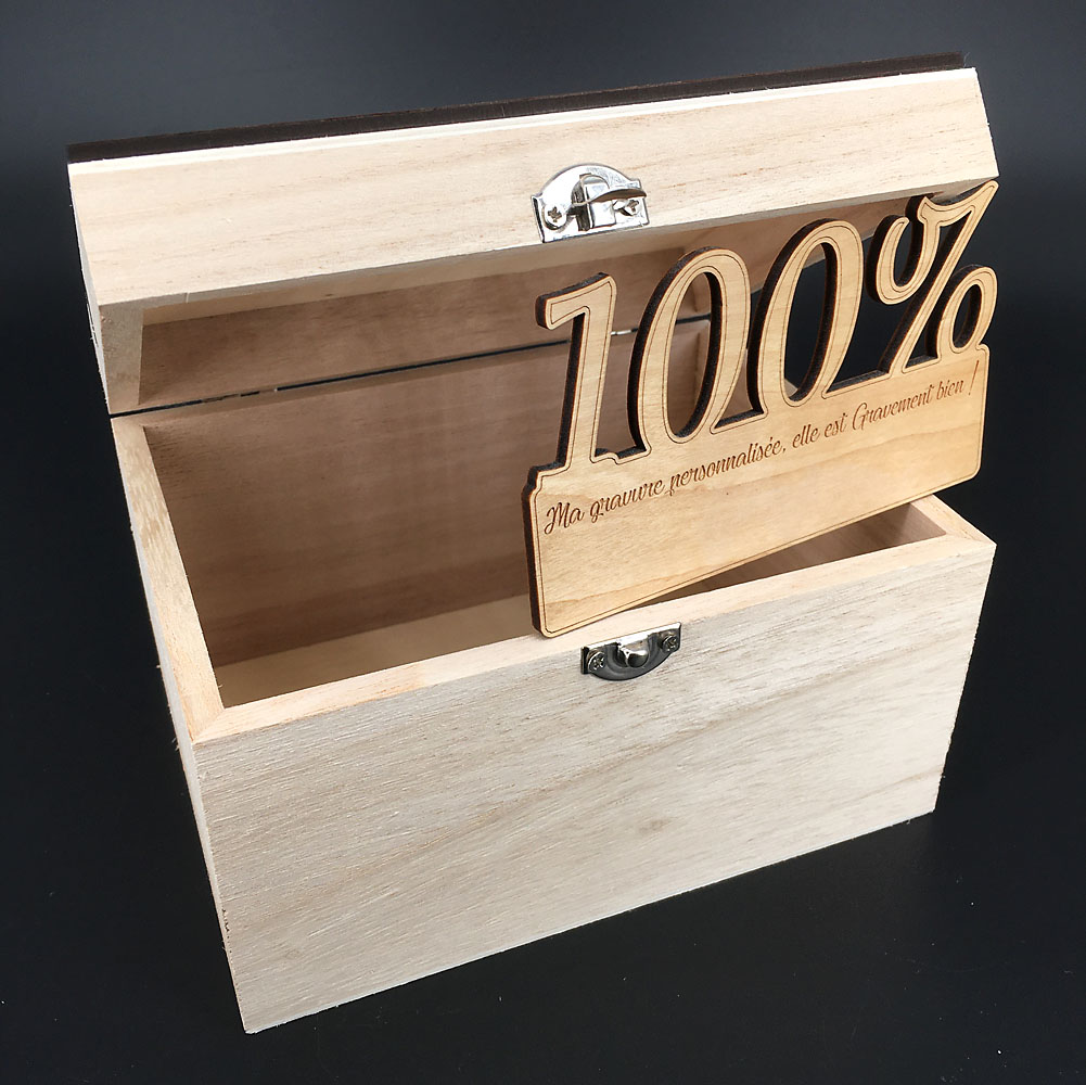 Boîte en bois avec couvercle à personnaliser