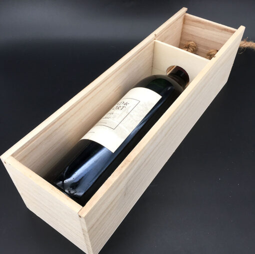 coffret bois bouteille - vin intérieur profil