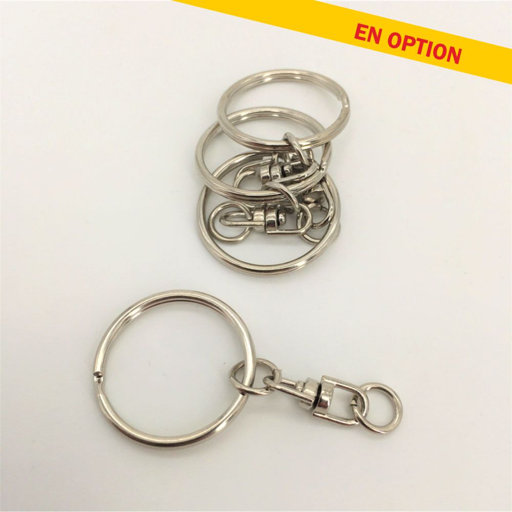 Porte clés boussole personnalisé bois gravé médaille ronde 40 mm -  édition spéciale