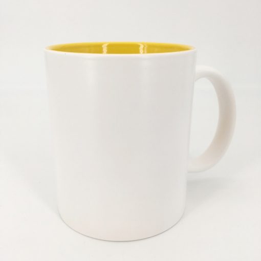 mug céramik personnalisé blanc jaune