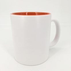 mug céramique blanc orange