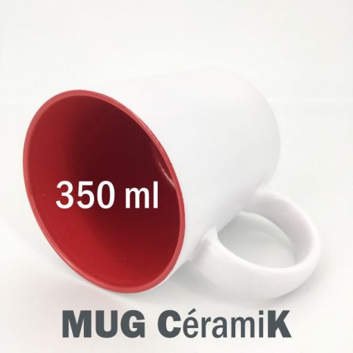 mug céramique personnalisé blanc rouge
