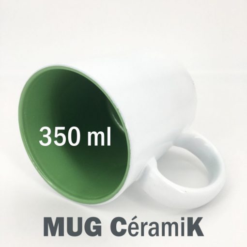 mug céramique personnalisé blanc vert