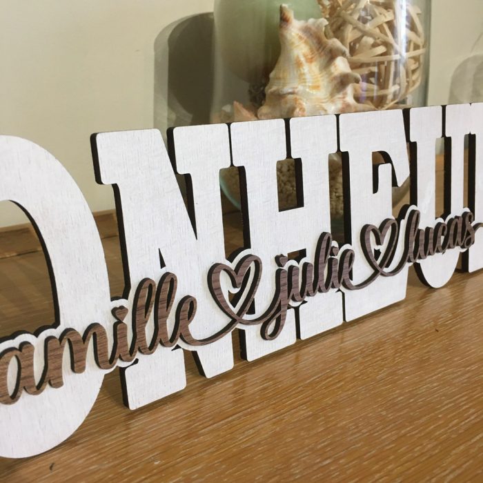 CLAPITO Mot 'Bonheur' En Bois 5 Cm – Lettres Décoratives DIY 3 Mm Épaisseur Fabriqué En France