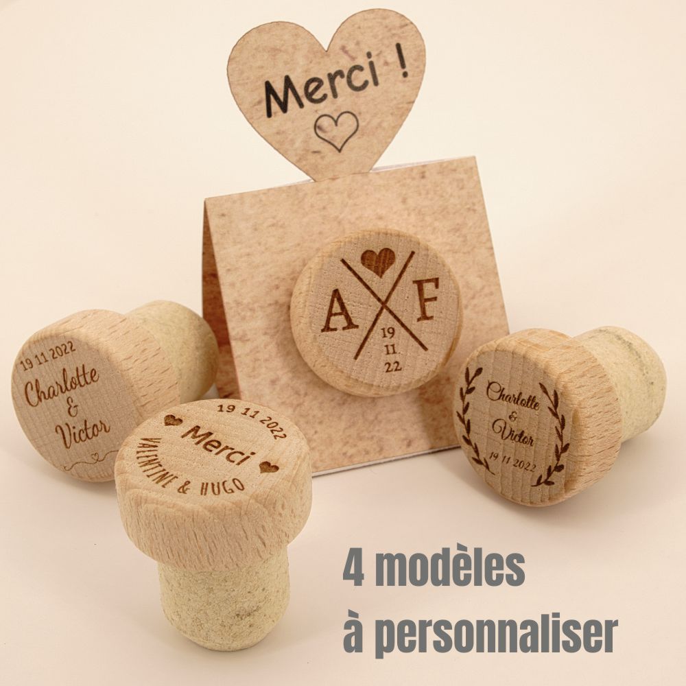 Bouchon Bois Et Li ge Personnalis Mariage Ma Gravure Perso