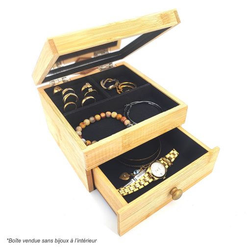 Boîte à bijoux bambou - cadeau communion