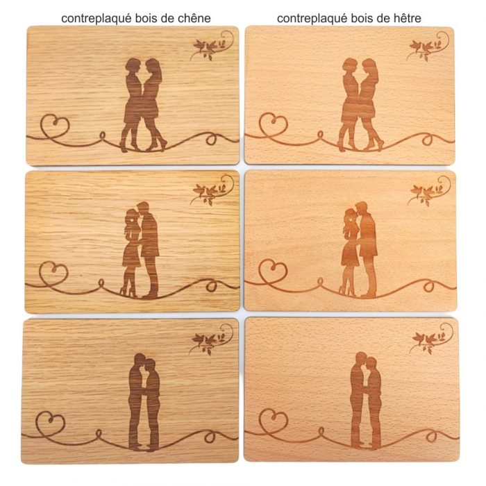 Carte postale bois des Amoureux - Ma Gravure Perso