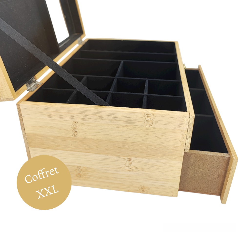 Petite boîte à bijoux bambou personnalisée avec prénom - Ourson Câlin