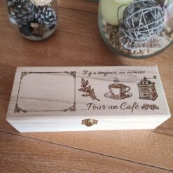 Boîte à café en bois personnalisable 