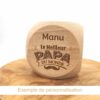 dé en bois 100% personnalisable - idée cadeau fête des pères