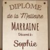 diplôme bois du meilleur exemple marraine