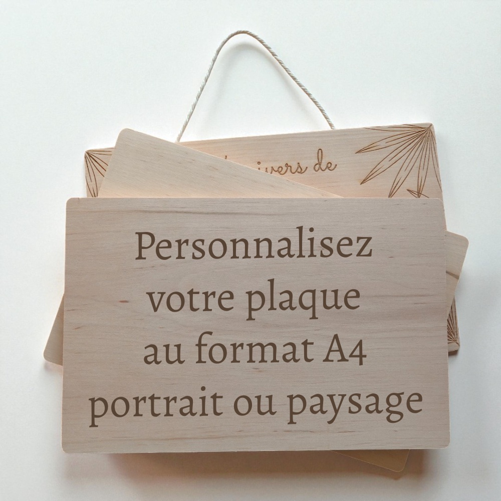 Plaque déco bois A4
